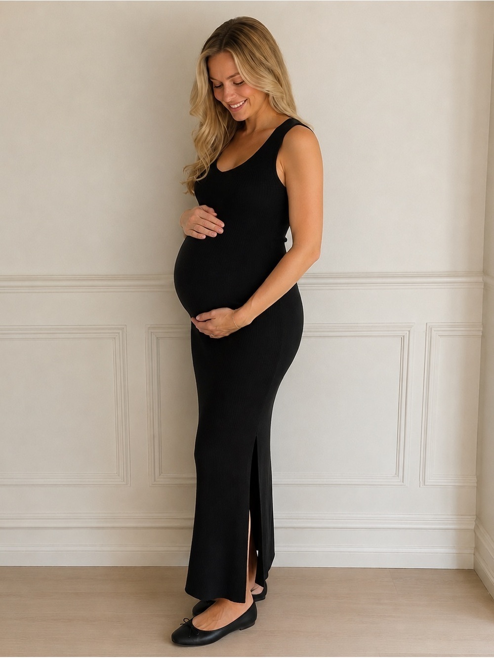 ASOS Black Maternity Maxi Dress SZ 10